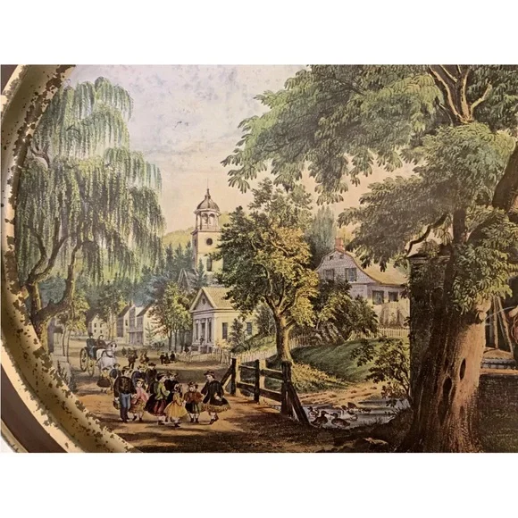 Vintage Sunshine biscuits‎ the blacksmith oval advertising Tray sleepy hollow